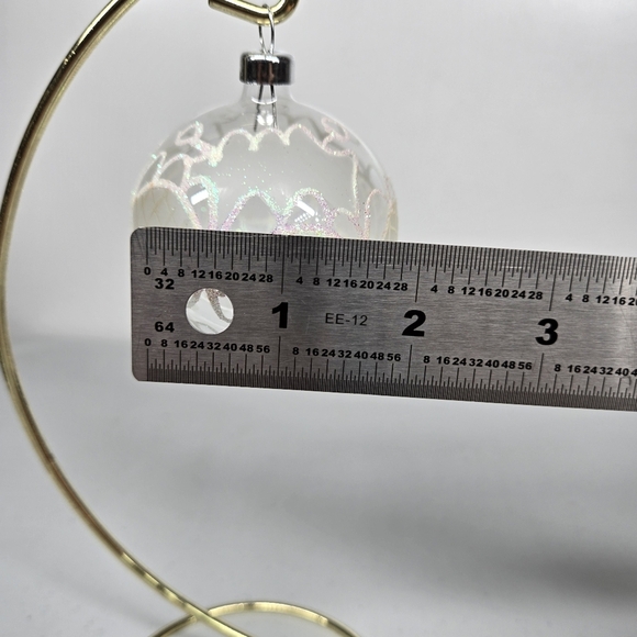 Vintage Lot of 4 Glass‎ Bradford Glitter Christmas Tree Ornaments Hand Decorated - Picture 8 of 11